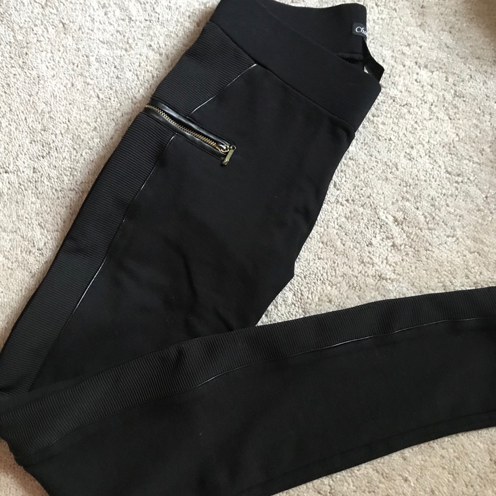 Faux zipper leggings